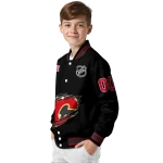 customized calgary flames claw cut black varsity jacket best selling