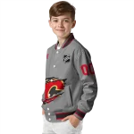customized calgary flames claw streak grey varsity jacket best selling