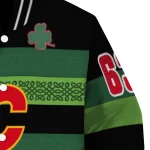 customized calgary flames clover green lines green black varsity jacket best selling