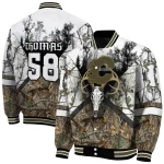customized calgary flames deer skull camouflage white varsity jacket best selling