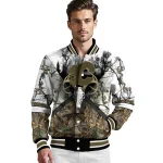customized calgary flames deer skull camouflage white varsity jacket best selling