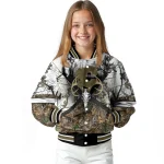 customized calgary flames deer skull camouflage white varsity jacket best selling