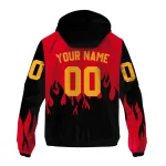 customized calgary flames flame trim red black windbreaker jacket best selling