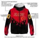 customized calgary flames flame trim red black windbreaker jacket best selling