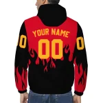 customized calgary flames flame trim red black windbreaker jacket best selling