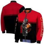 customized calgary flames groot football red black bomber jacket best selling