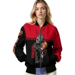 customized calgary flames groot football red black bomber jacket best selling