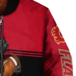customized calgary flames groot football red black bomber jacket best selling