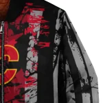 customized calgary flames star stripes red black bomber jacket best selling