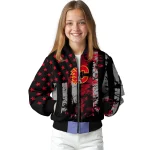 customized calgary flames star stripes red black bomber jacket best selling