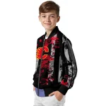 customized calgary flames star stripes red black bomber jacket best selling