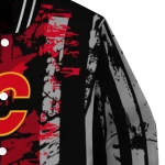 customized calgary flames star stripes red black varsity jacket best selling