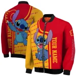 customized calgary flames stitch laughing red bomber jacket best selling