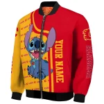 customized calgary flames stitch laughing red bomber jacket best selling