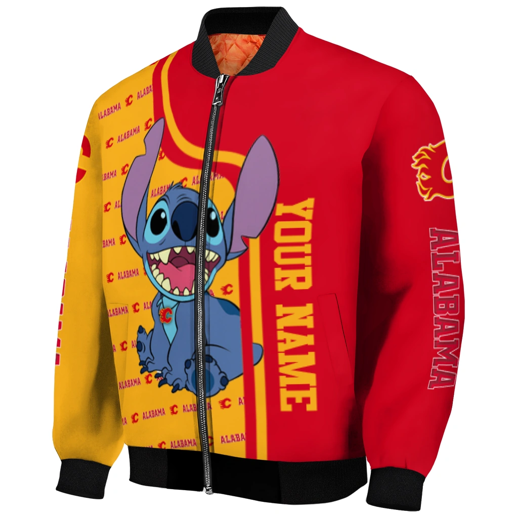 customized calgary flames stitch laughing red bomber jacket fashion forward customized calgary flames stitch laughing red bomber jacket fashion forward