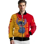 customized calgary flames stitch laughing red bomber jacket best selling