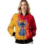 customized calgary flames stitch laughing red bomber jacket best selling