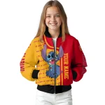 customized calgary flames stitch laughing red bomber jacket best selling