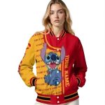 customized calgary flames stitch laughing red varsity jacket best selling