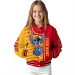 customized calgary flames stitch laughing red varsity jacket best selling