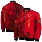 customized calgary flames tribal deer art red bomber jacket best selling