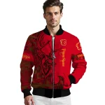 customized calgary flames tribal deer art red bomber jacket best selling