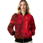 customized calgary flames tribal deer art red bomber jacket best selling