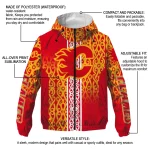 customized calgary flames tribal swirls red windbreaker jacket best selling