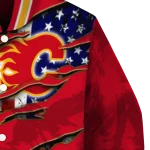 customized calgary flames usa flag rips red varsity jacket best selling