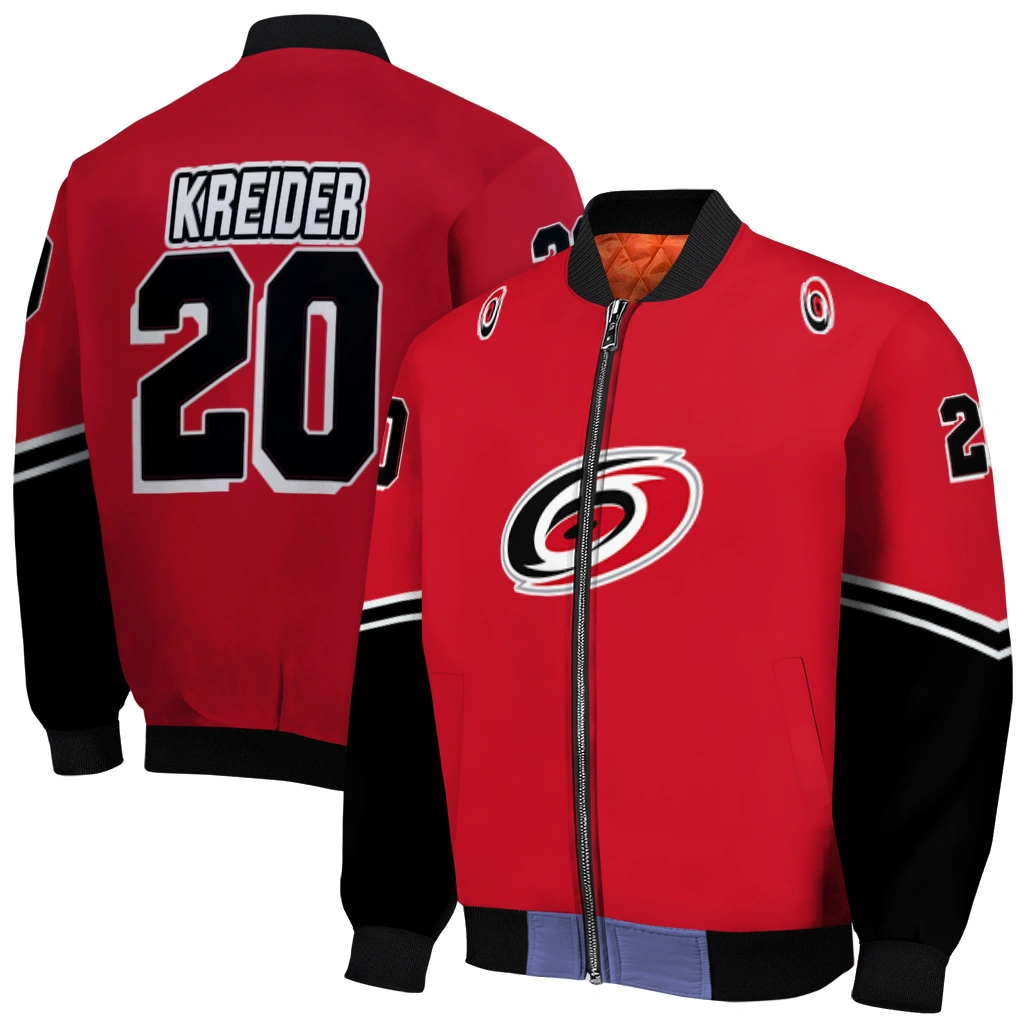customized carolina hurricanes chevron style red bomber jacket best selling customized carolina hurricanes chevron style red bomber jacket best selling