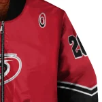 customized carolina hurricanes chevron style red bomber jacket best selling