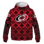 customized carolina hurricanes geometric blossom red windbreaker jacket best selling