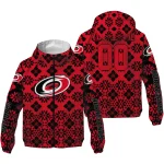 customized carolina hurricanes geometric blossom red windbreaker jacket best selling