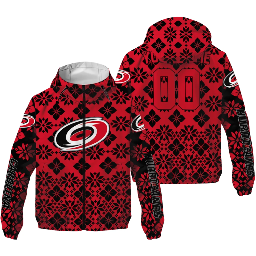 customized carolina hurricanes geometric blossom red windbreaker jacket high quality customized carolina hurricanes geometric blossom red windbreaker jacket high quality