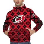 customized carolina hurricanes geometric blossom red windbreaker jacket best selling