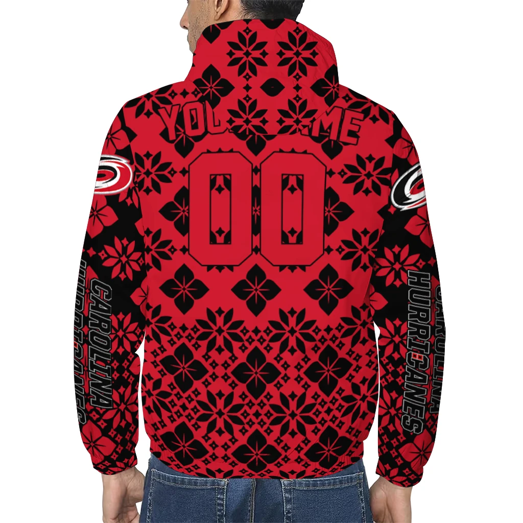 customized carolina hurricanes geometric blossom red windbreaker jacket trendy customized carolina hurricanes geometric blossom red windbreaker jacket trendy