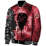 customized carolina hurricanes skull cluster red varsity jacket best selling