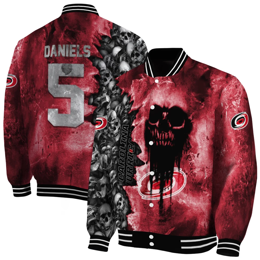 customized carolina hurricanes skull cluster red varsity jacket fashion forward customized carolina hurricanes skull cluster red varsity jacket fashion forward