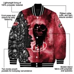 customized carolina hurricanes skull cluster red varsity jacket best selling