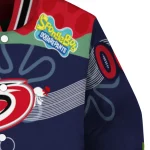 customized carolina hurricanes spongebob playtime red blue varsity jacket best selling