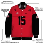 customized carolina hurricanes team patch red varsity jacket best selling