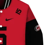 customized carolina hurricanes team patch red varsity jacket best selling