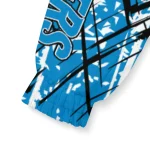 customized carolina panthers brushstroke pattern blue windbreaker jacket best selling