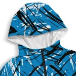 customized carolina panthers brushstroke pattern blue windbreaker jacket best selling