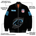 customized carolina panthers claw scratch black bomber jacket best selling