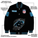 customized carolina panthers claw scratch black varsity jacket best selling