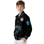 customized carolina panthers claw scratch black varsity jacket best selling