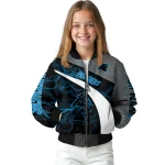 customized carolina panthers electric flash blue bomber jacket best selling