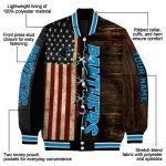 customized carolina panthers flag wood brown varsity jacket best selling
