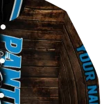 customized carolina panthers flag wood brown varsity jacket best selling